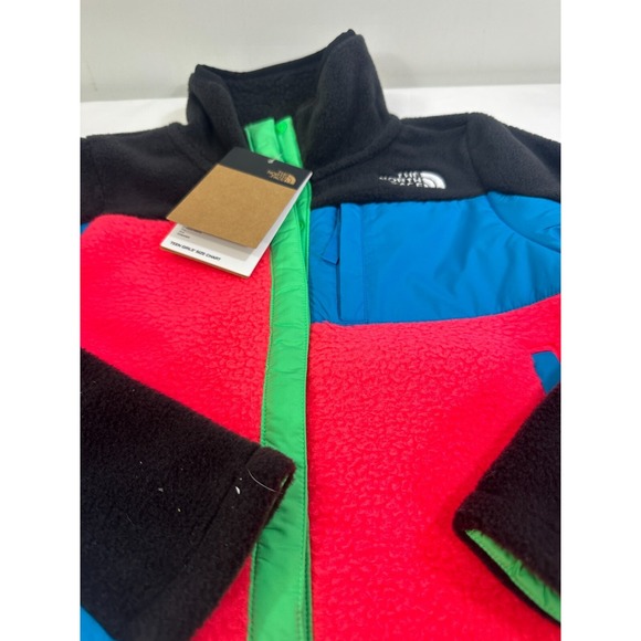 The North Face Girl's XL Snap Fleece Mashup Jacket Pink/Green NWT $99 New - Picture 2 of 9